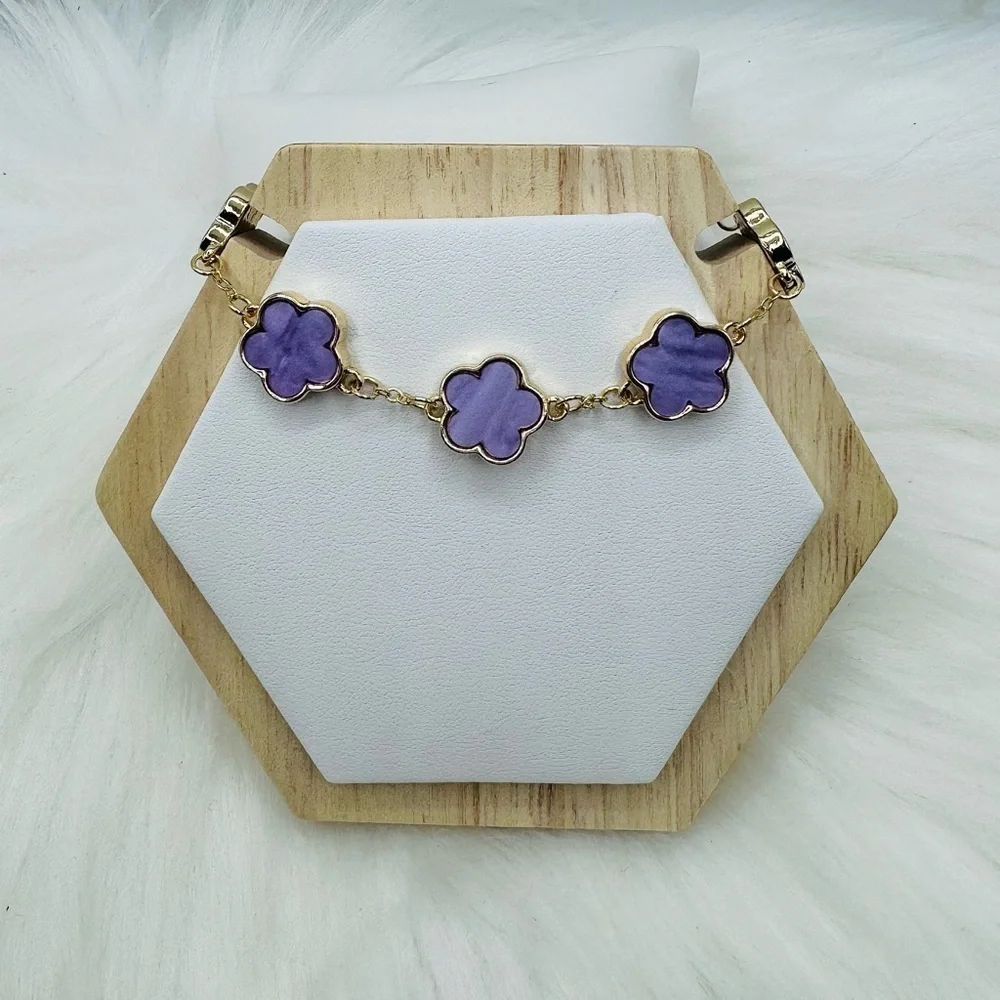 Camille Flower Bracelet in Purple